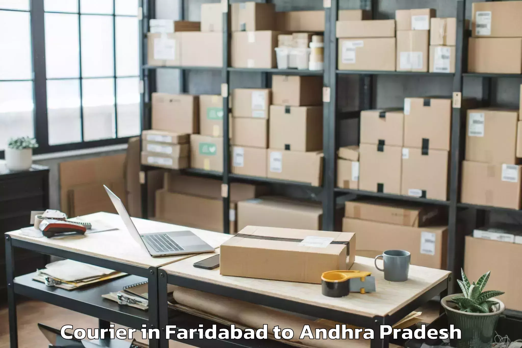 Quality Faridabad to Nidamanur Courier